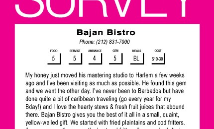FAGAT SURVEY: Bajan Bistro